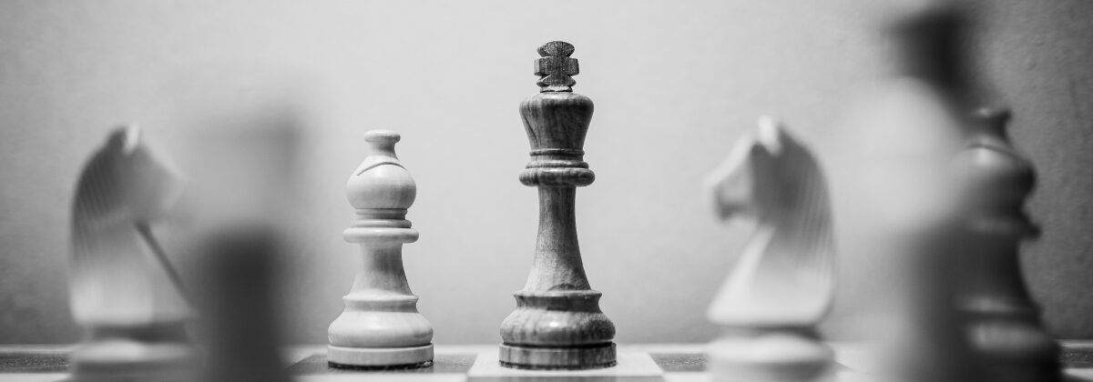 Close up of chess pieces
