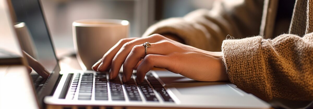 Hands on a keyboard typing