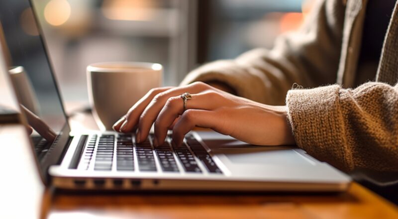 Hands on a keyboard typing