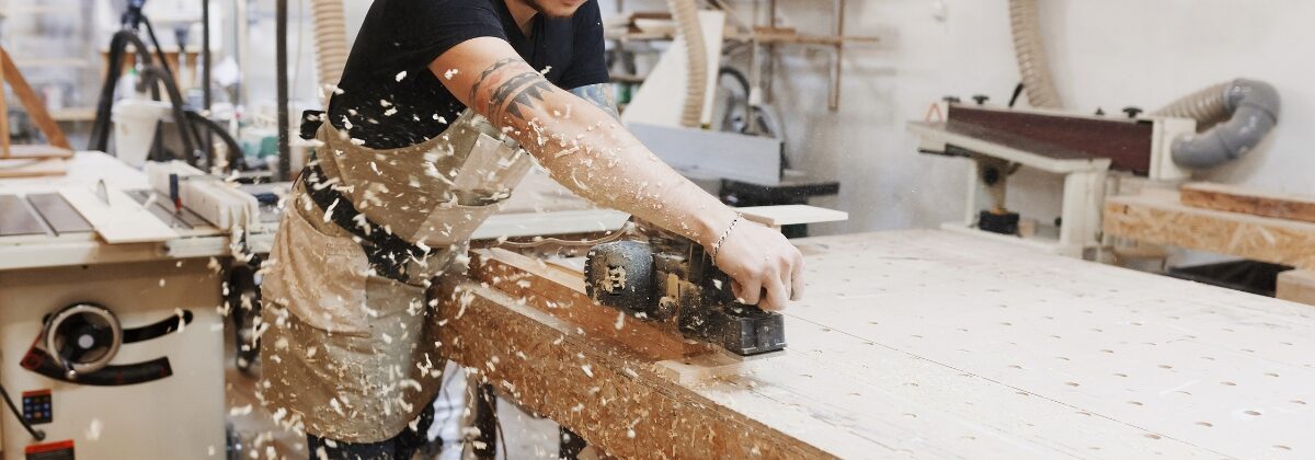 man woodworking