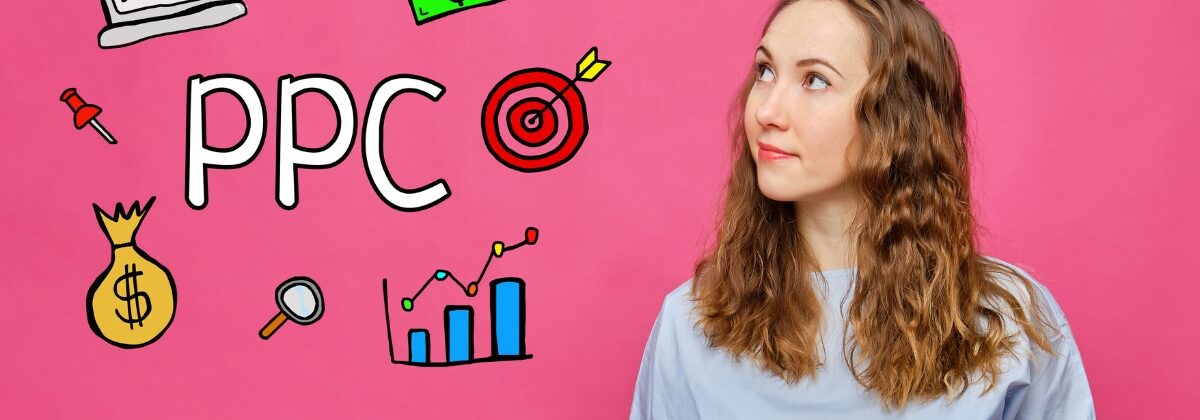 Woman looking at pay per click drawings