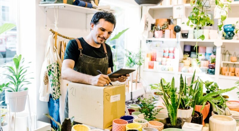 man fulfilling orders