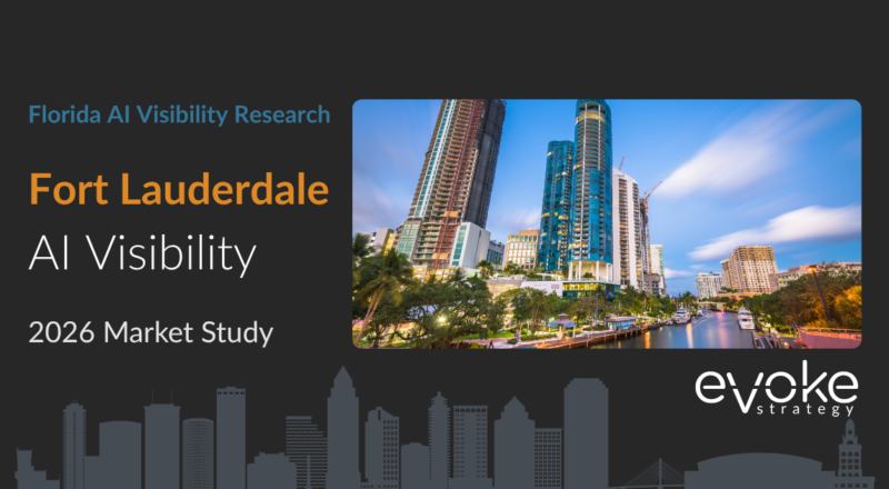 Fort Lauderdale AI Visibility Research 2026 market study cover featuring the Fort Lauderdale skyline and Evoke Strategy branding.