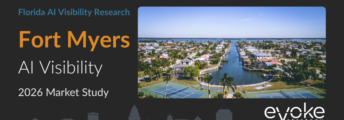 Fort Myers AI Visibility Research 2026 market study cover featuring the Fort Myers skyline and Evoke Strategy branding.