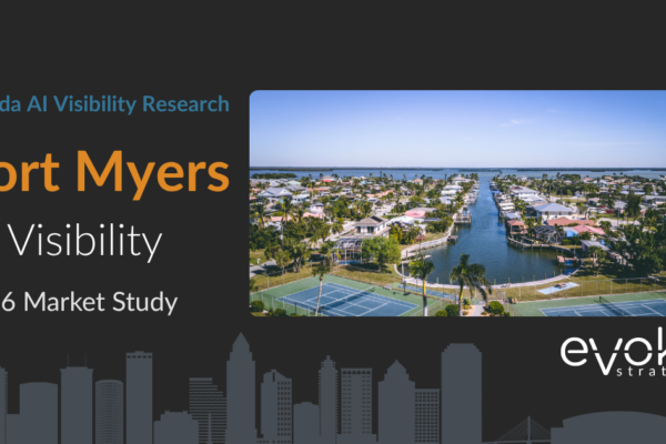 Fort Myers AI Visibility Research 2026 market study cover featuring the Fort Myers skyline and Evoke Strategy branding.