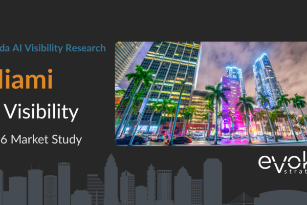 Miami AI Visibility Research 2026 market study cover featuring the Miami skyline and Evoke Strategy branding.