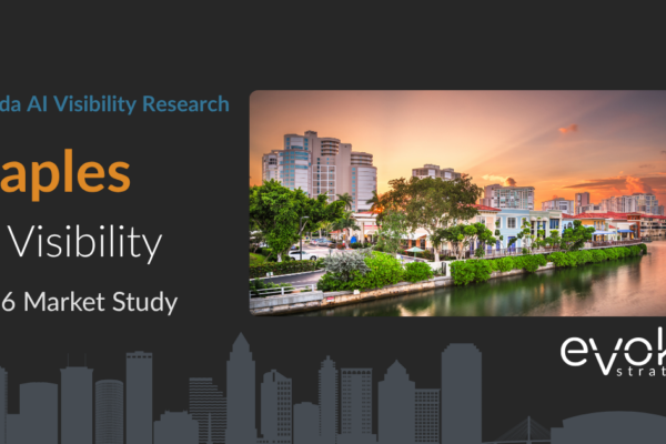 Naples AI Visibility Research 2026 market study cover featuring the Naples skyline and Evoke Strategy branding.