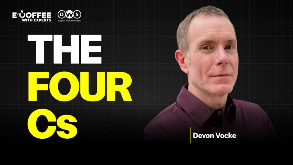 E-Coffee with Experts podcast episode featuring Devon Vocke discussing AI search visibility, SEO and digital PR