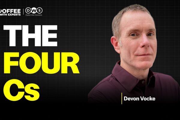 E-Coffee with Experts podcast episode featuring Devon Vocke discussing AI search visibility, SEO and digital PR