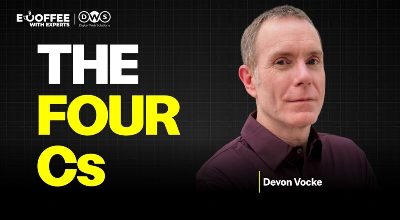 E-Coffee with Experts podcast episode featuring Devon Vocke discussing AI search visibility, SEO and digital PR